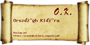 Országh Klára névjegykártya